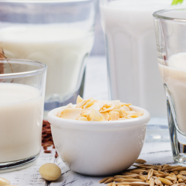 Assortment of non dairy vegan milk & ingreds